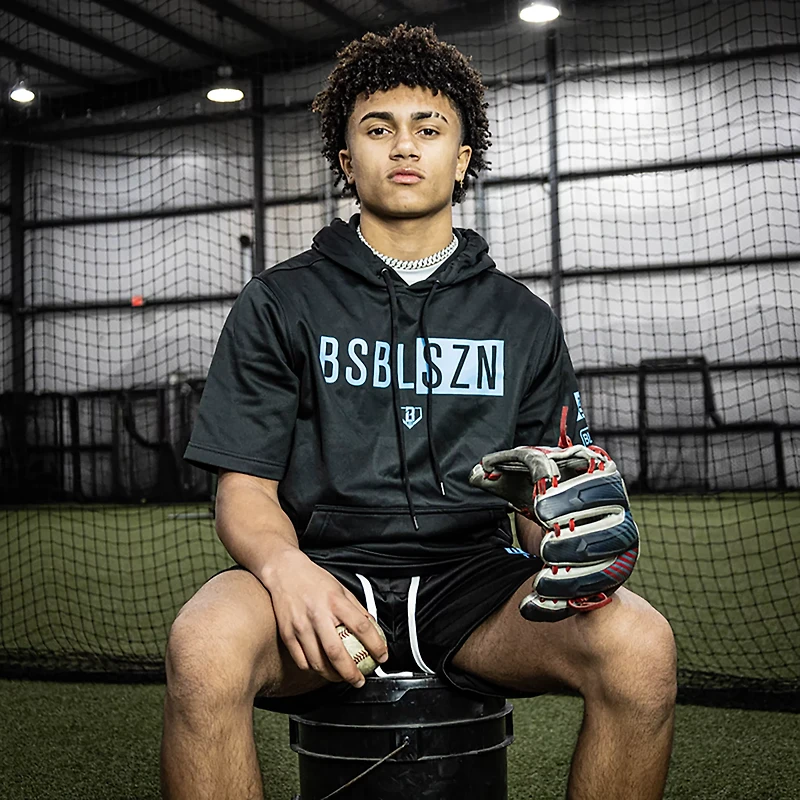 Baseball Lifestyle 101 Adults' BSBL-SZN V2 Short Sleeve Hoodie