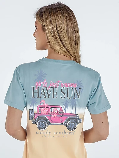 Simply Southern Women's Flamingo Short Sleeve T-shirt