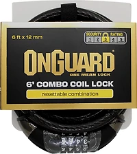 OnGuard Adults' 6 ft x 12 mm Combo Cable Lock
