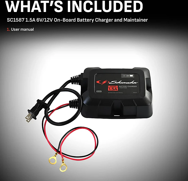 Schumacher SC1587 1.5-Amp 6/12V Mountable Maintainer