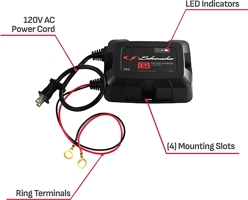 Schumacher SC1587 1.5-Amp 6/12V Mountable Maintainer