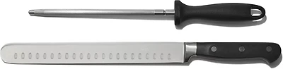 Outdoor Gourmet Pro Granton Slicing Knife with Sharpener