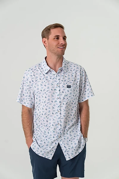 BURLEBO Men's Texas Pride Performance Button Up T-shirt