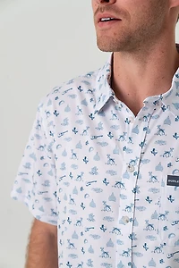 BURLEBO Men's Texas Pride Performance Button Up T-shirt