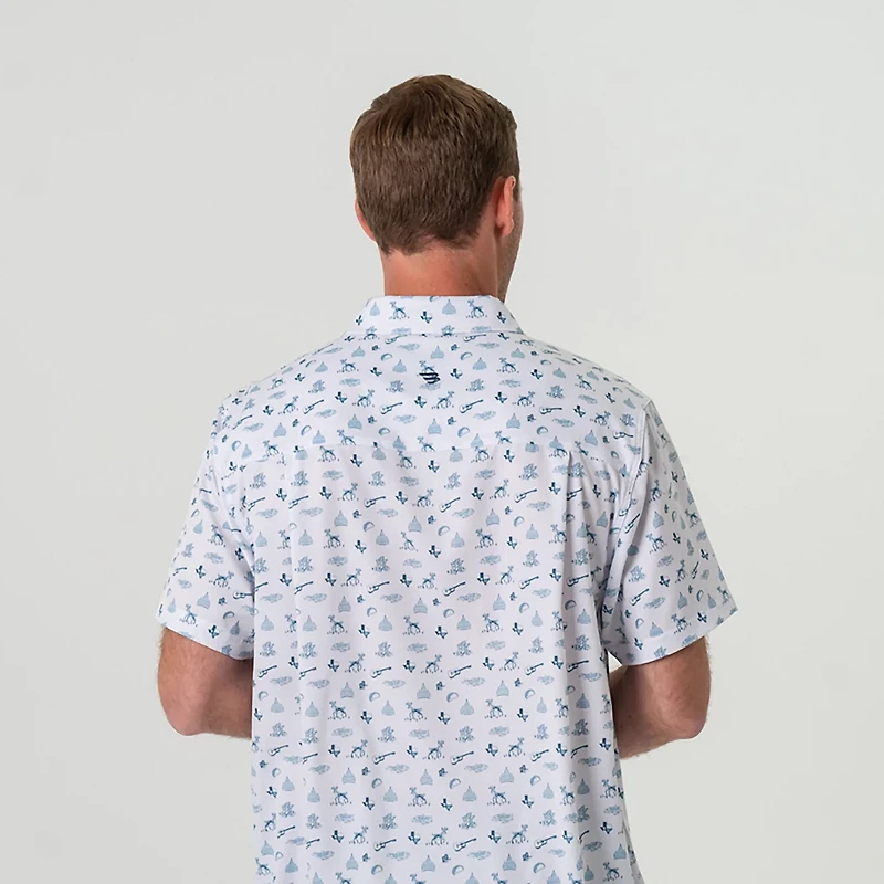 BURLEBO Men's Texas Pride Performance Button Up T-shirt