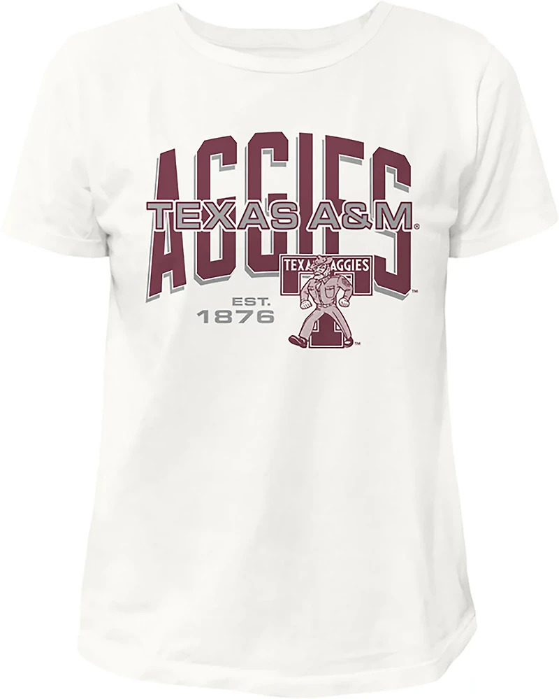 WILDCAT RETRO Women's Texas A&M Arch With Sarge Boxy T-shirt