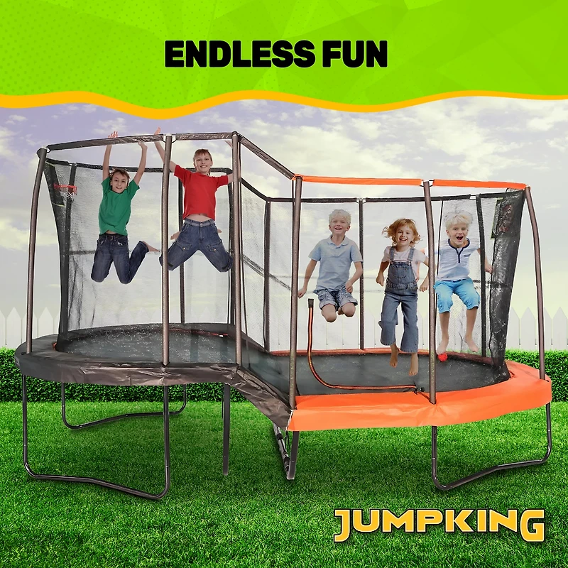 Jumpking 10 ft x 17 ft Oval Multi-Level Trampoline