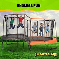 Jumpking 10 ft x 17 ft Oval Multi-Level Trampoline