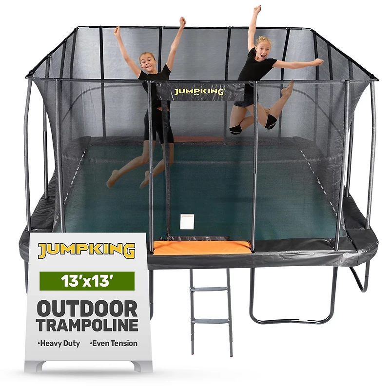 Jumpking 13 ft x 13 ft Square High-End Trampoline