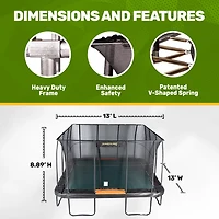 Jumpking 13 ft x 13 ft Square High-End Trampoline