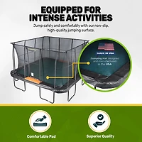 Jumpking 13 ft x 13 ft Square High-End Trampoline