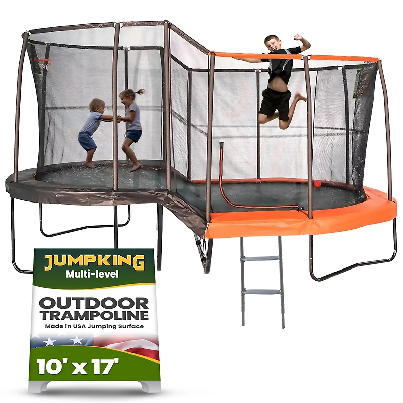 Jumpking 10 ft x 17 ft Oval Multi-Level Trampoline