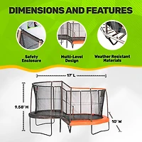 Jumpking 10 ft x 17 ft Oval Multi-Level Trampoline