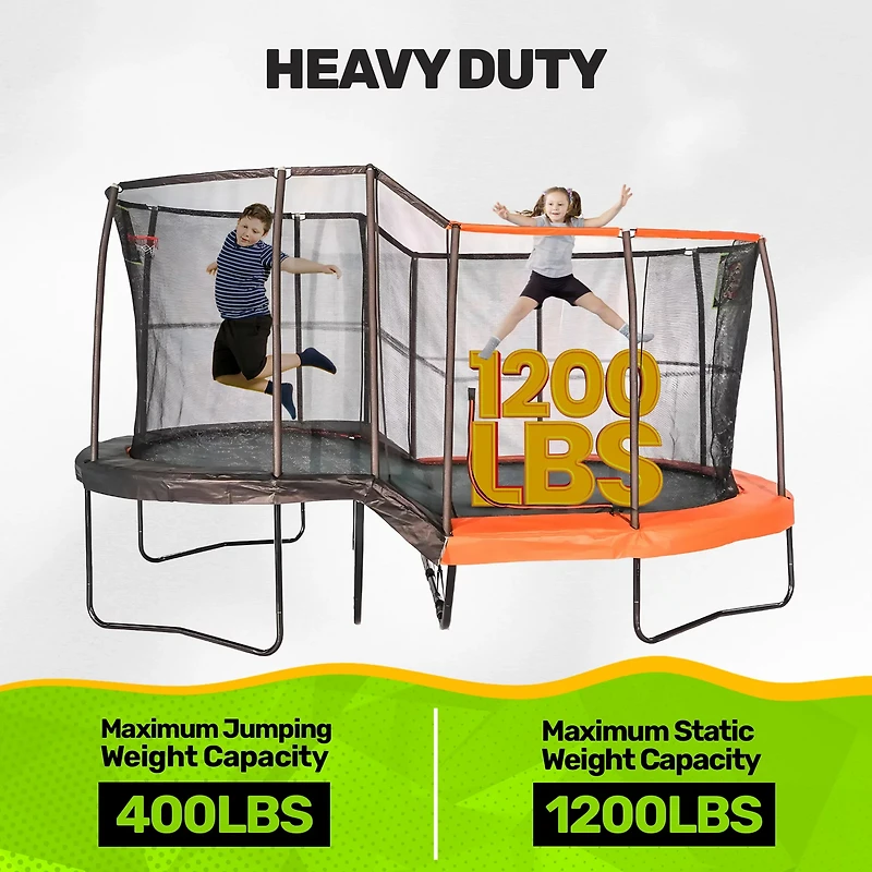 Jumpking 10 ft x 17 ft Oval Multi-Level Trampoline