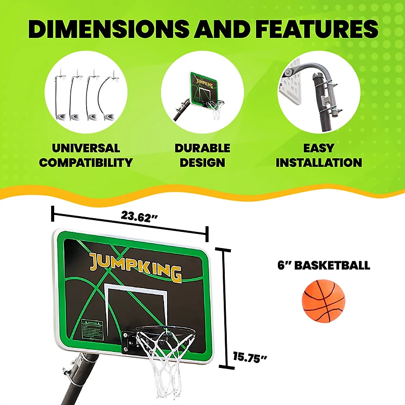 Jumpking Trampoline Basketball Hoop Set