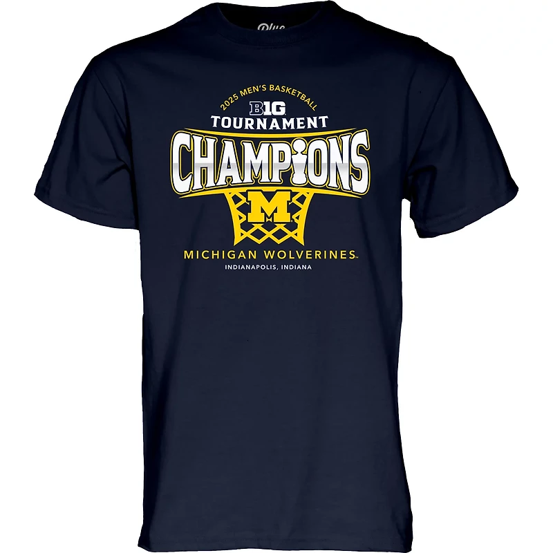 Blue 84 Men's Michigan Wolverines 2025 Big Ten MBB Conference Tournament Champions Locker Room T-Shirt