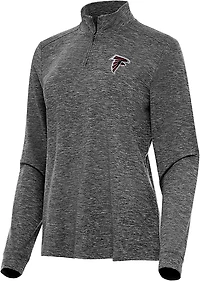 Antigua Women's Atlanta Falcons Mentor Long Sleeve 1/4 Zip Mock Polo Shirt