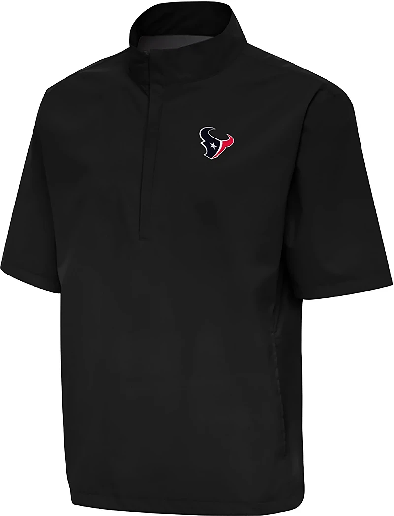Antigua Men's Houston Texans Brisk Short Sleeve 1/4 Zip Pullover