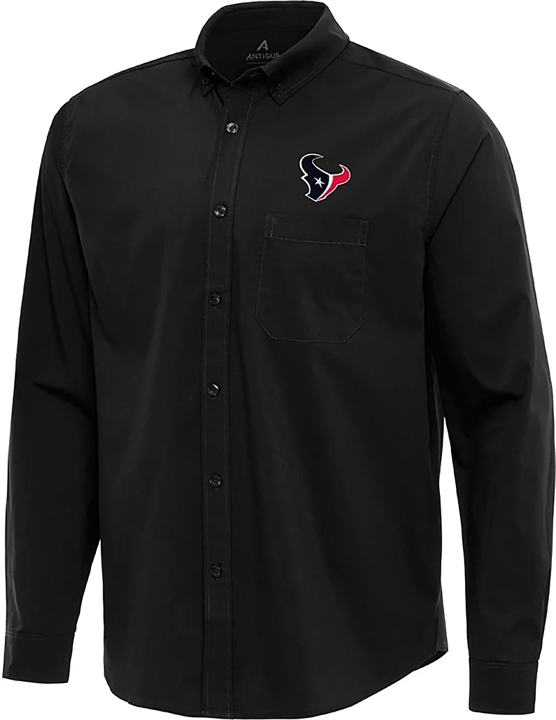 Antigua Men's Houston Texans Flight Long Sleeve Woven Shirt