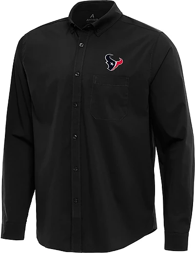 Antigua Men's Houston Texans Flight Long Sleeve Woven Shirt