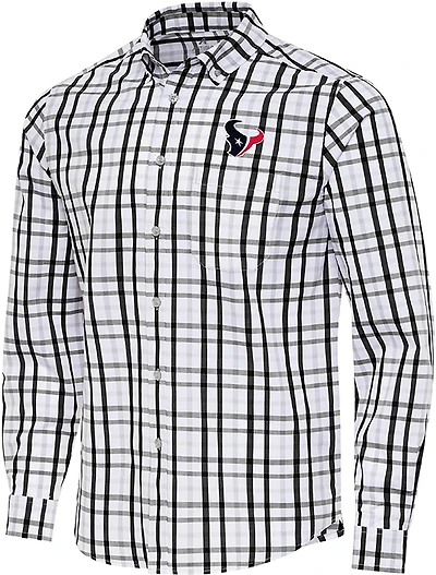 Antigua Men's Houston Texans Tending 2 LS Woven Button-Down Shirt