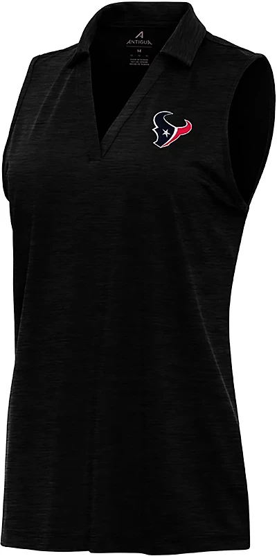 Antigua Women's Houston Texans Layout Sleeveless Polo Shirt