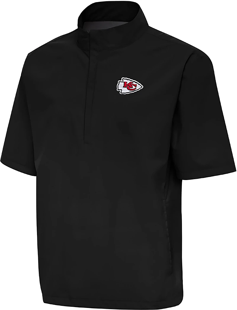 Antigua Men's Kansas City Chiefs Brisk Short Sleeve 1/4-Zip Pullover Top