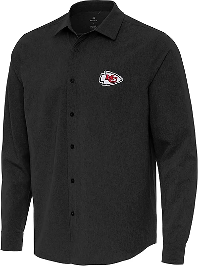 Antigua Men's Kansas City Chiefs Exposure Long Sleeve Woven Shirt