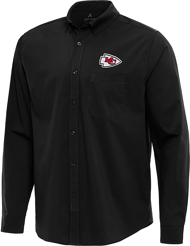 Antigua Men's Kansas City Chiefs Flight Long Sleeve Woven Shirt