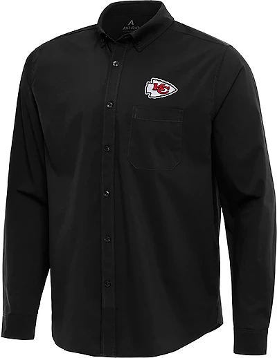 Antigua Men's Kansas City Chiefs Flight Long Sleeve Woven Shirt