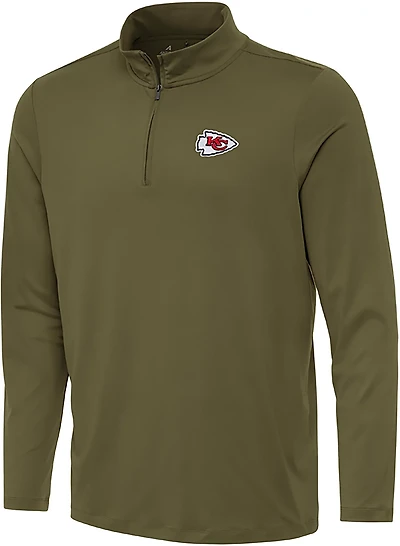 Antigua Men's Kansas City Chiefs Reprocess 1/4 Zip Pullover