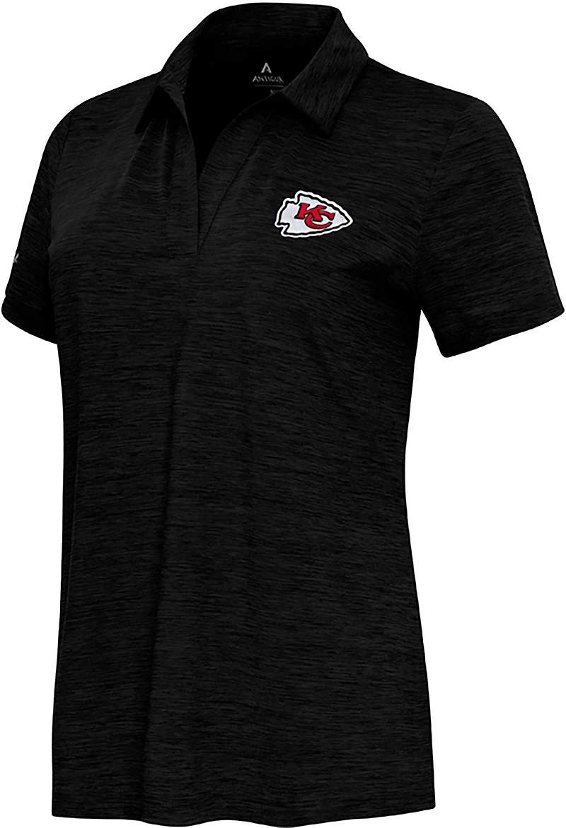 Antigua Women's Kansas City Chiefs Layout V-Neck Polo Shirt