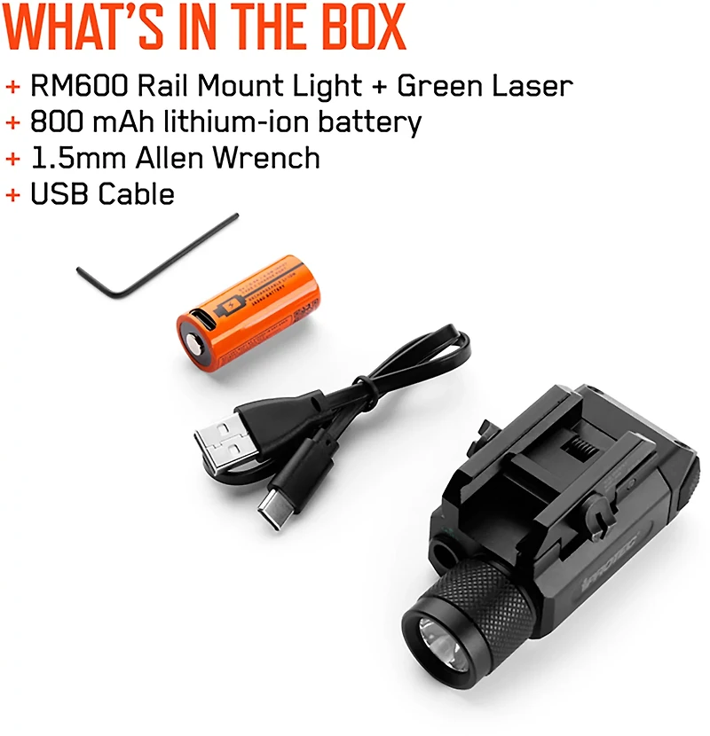 IProtec RM600 LED Laser Rail Mount Light and Laser