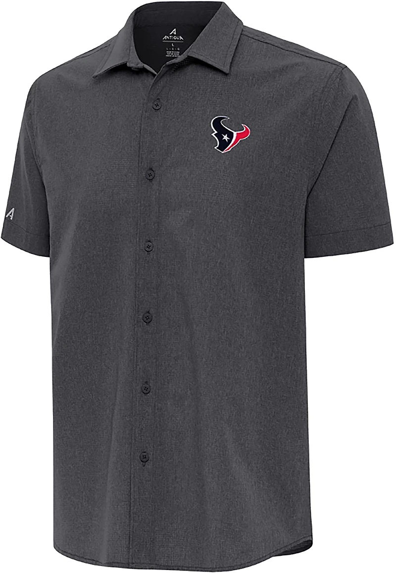 Antigua Men's Houston Texans Activate Short Sleeve Woven Shirt