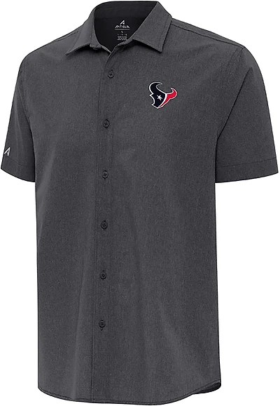 Antigua Men's Houston Texans Activate Short Sleeve Woven Shirt