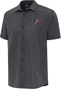 Antigua Men's Houston Texans Activate Short Sleeve Woven Shirt