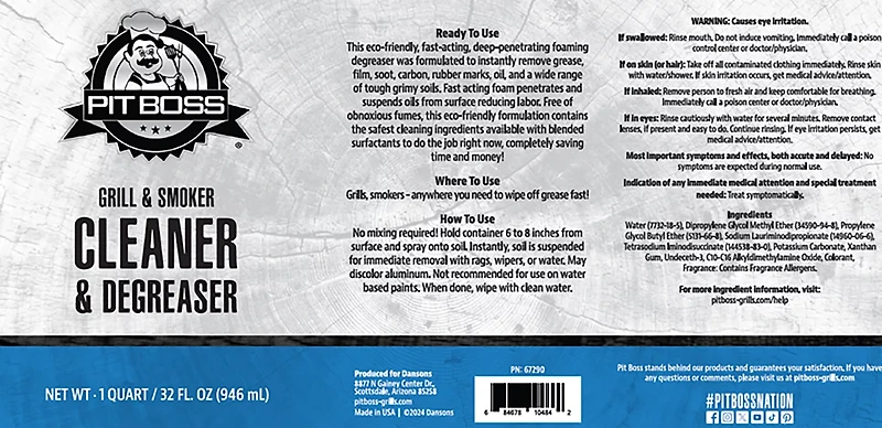 Pit Boss Grill and Smoker Cleaner and Degreaser Spray