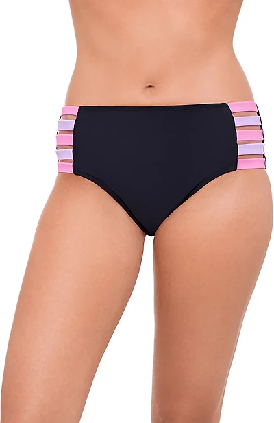 O'Rageous Juniors' Block Party Strappy Midrise Hipster Swim Bottoms
