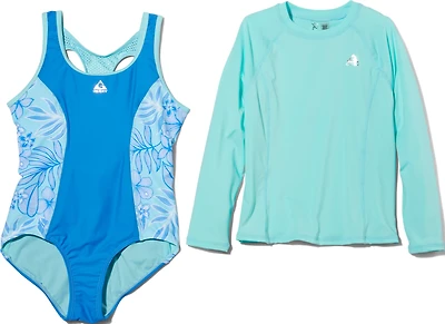 Gerry Girls' Maui Print Side 1-Piece with Swim Top