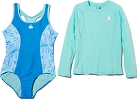 Gerry Girls' Maui Print Side 1-Piece with Swim Top