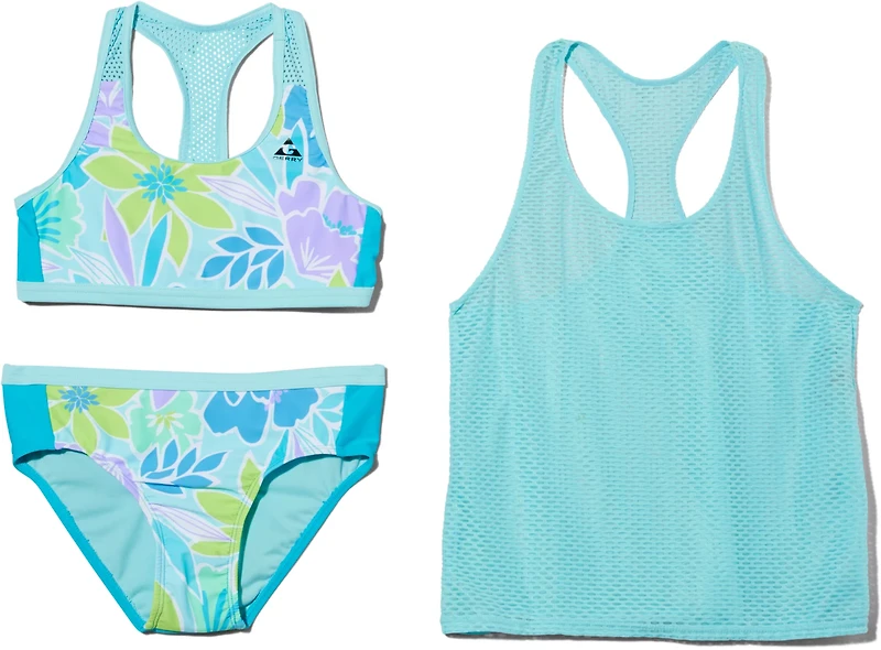 Gerry Girls' Lavish Action Back 3-Piece Swim Set