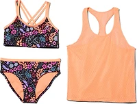 Gerry Girls' Terrarium Double Strap 3-Piece Bikini Swim Set
