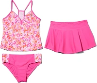 Gerry Girls' Pawprint Bobble Trim 3-Piece Tankini Swim Set