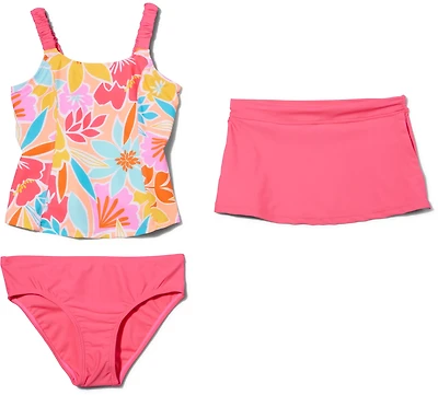 Gerry Girls' Lavish Peplum 3-Piece Tankini Swim Set