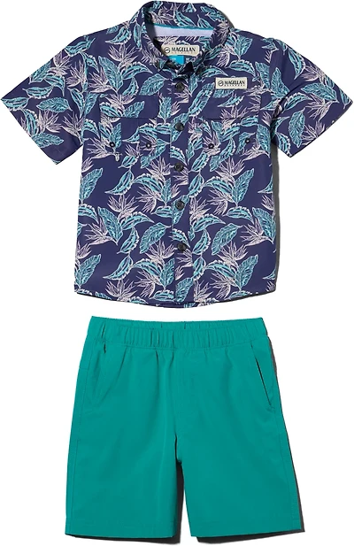 Magellan Outdoors Toddler Boys' Laguna Madre Print Shirt and Shorts Set