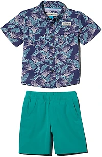Magellan Outdoors Toddler Boys' Laguna Madre Print Shirt and Shorts Set