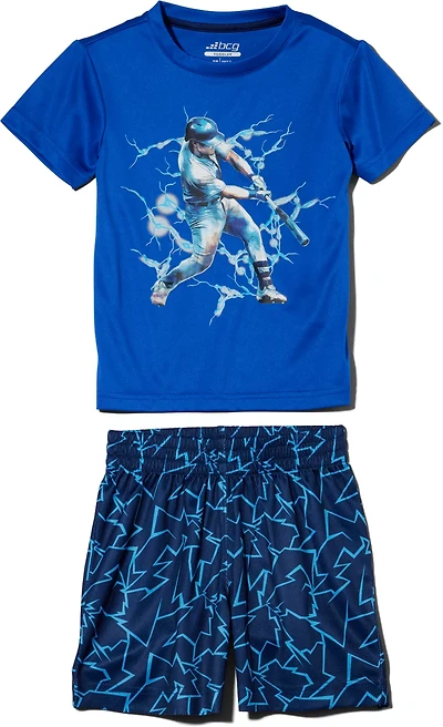 BCG Toddler Boys' Baseball Bolt Short Sleeve Set