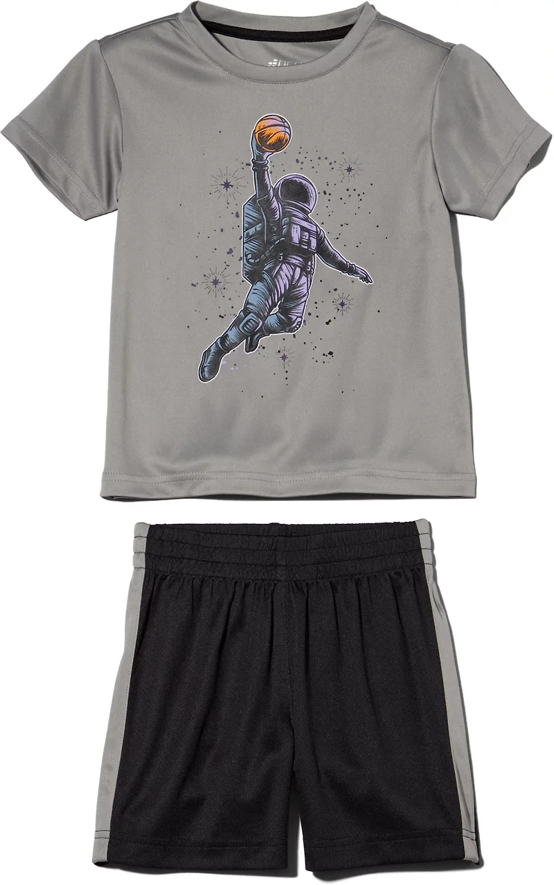 BCG Boys' (4-7) Basketball Space Short Sleeve Set