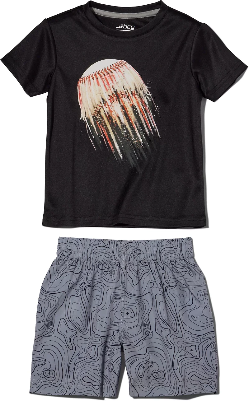 BCG Boys' (4-7) Fast Ball Short Sleeve 2-Piece Set