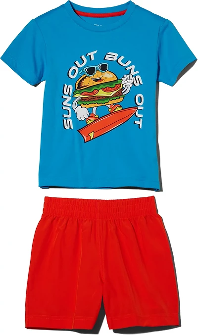 BCG Boys' 4-7 Buns Out Short Sleeve T-shirt Set